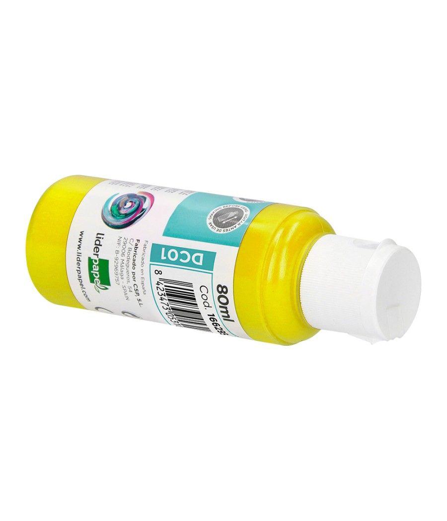 Pintura acrílica liderpapel bote de 80 ml amarillo