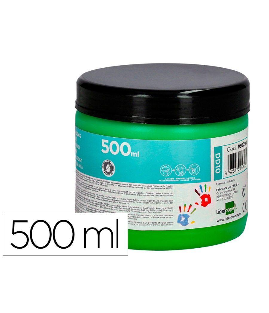 Pintura dedos liderpapel tarrina de 500 ml verde