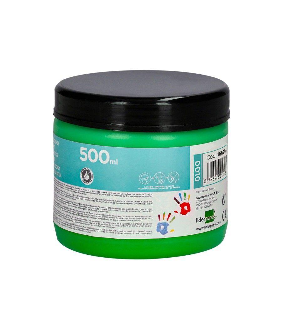 Pintura dedos liderpapel tarrina de 500 ml verde