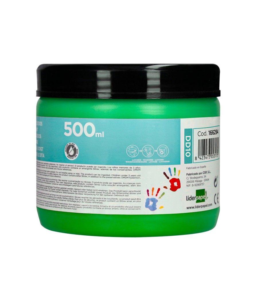 Pintura dedos liderpapel tarrina de 500 ml verde