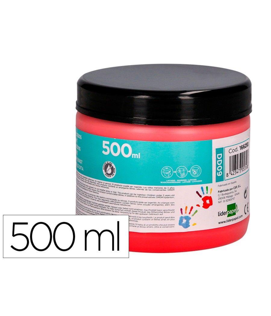 Pintura dedos liderpapel tarrina de 500 ml rojo