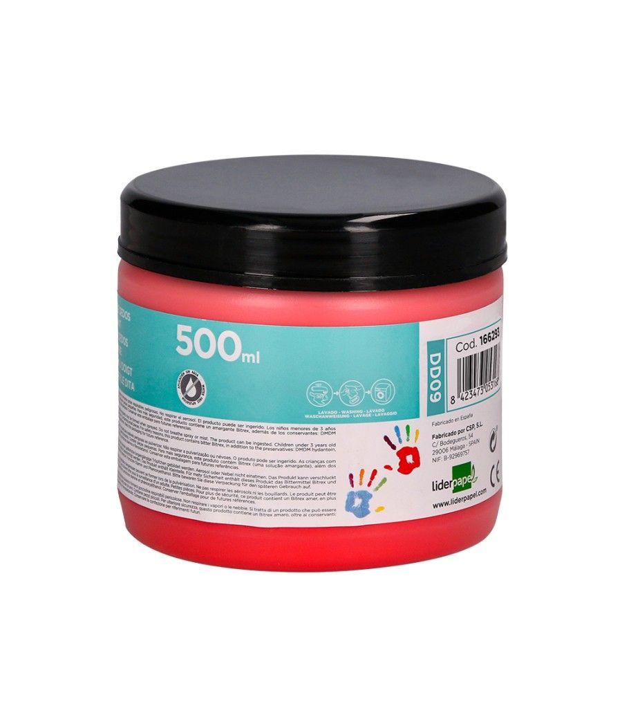 Pintura dedos liderpapel tarrina de 500 ml rojo