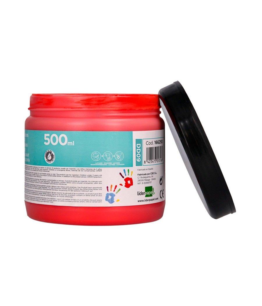 Pintura dedos liderpapel tarrina de 500 ml rojo