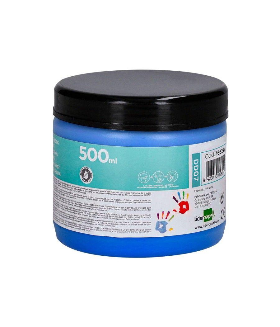 Pintura dedos liderpapel tarrina de 500 ml azul