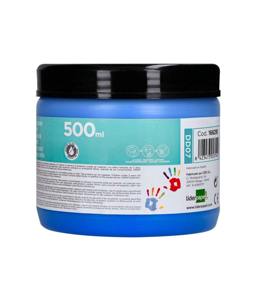 Pintura dedos liderpapel tarrina de 500 ml azul