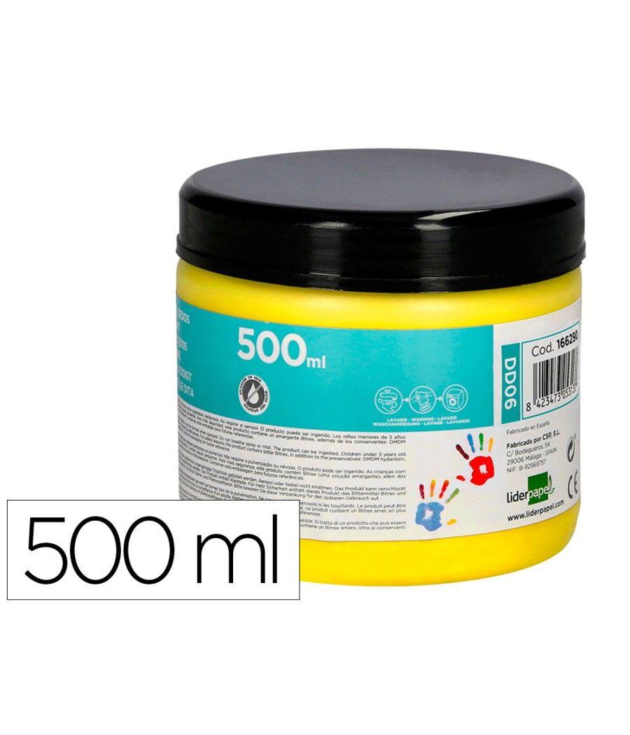 Pintura dedos liderpapel tarrina de 500 ml amarillo