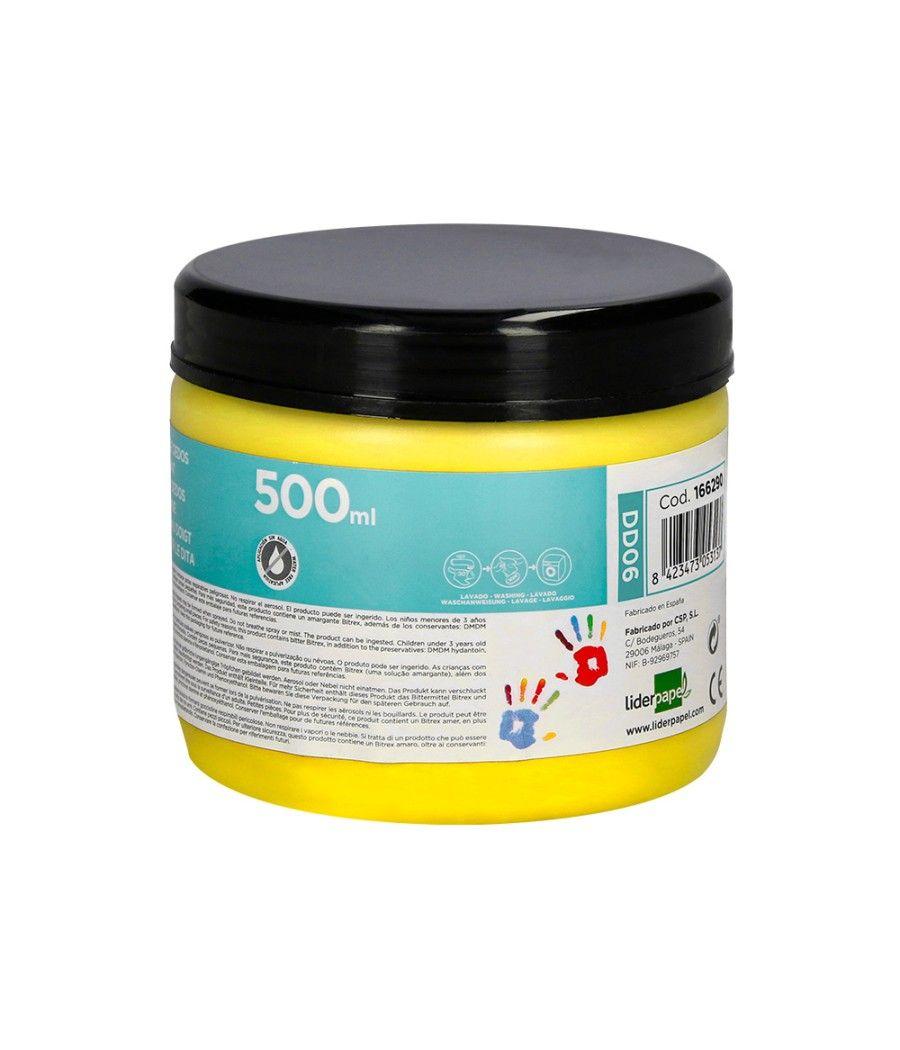 Pintura dedos liderpapel tarrina de 500 ml amarillo