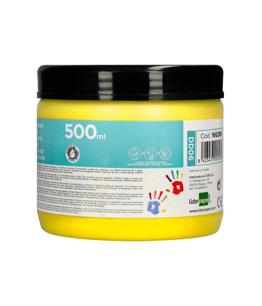 Pintura dedos liderpapel tarrina de 500 ml amarillo