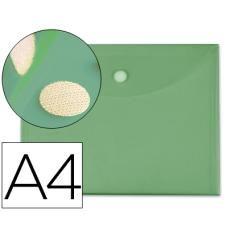 Carpeta liderpapel dossier a4 cierre de velcro verde pack 12 unidades