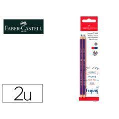 Lápices bicolor fino faber castell 2160-rb hexagonal rojo/azul blister de 2 unidades