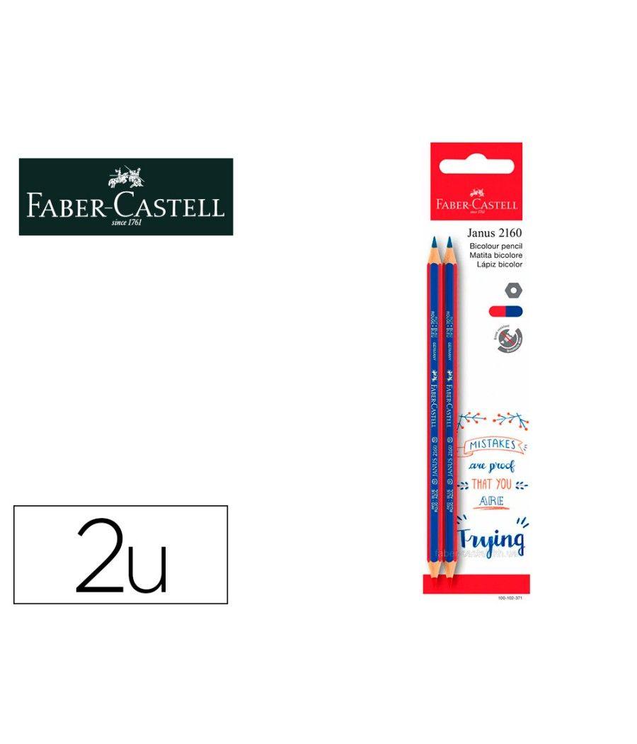 Lápices bicolor fino faber castell 2160-rb hexagonal rojo/azul blister de 2 unidades