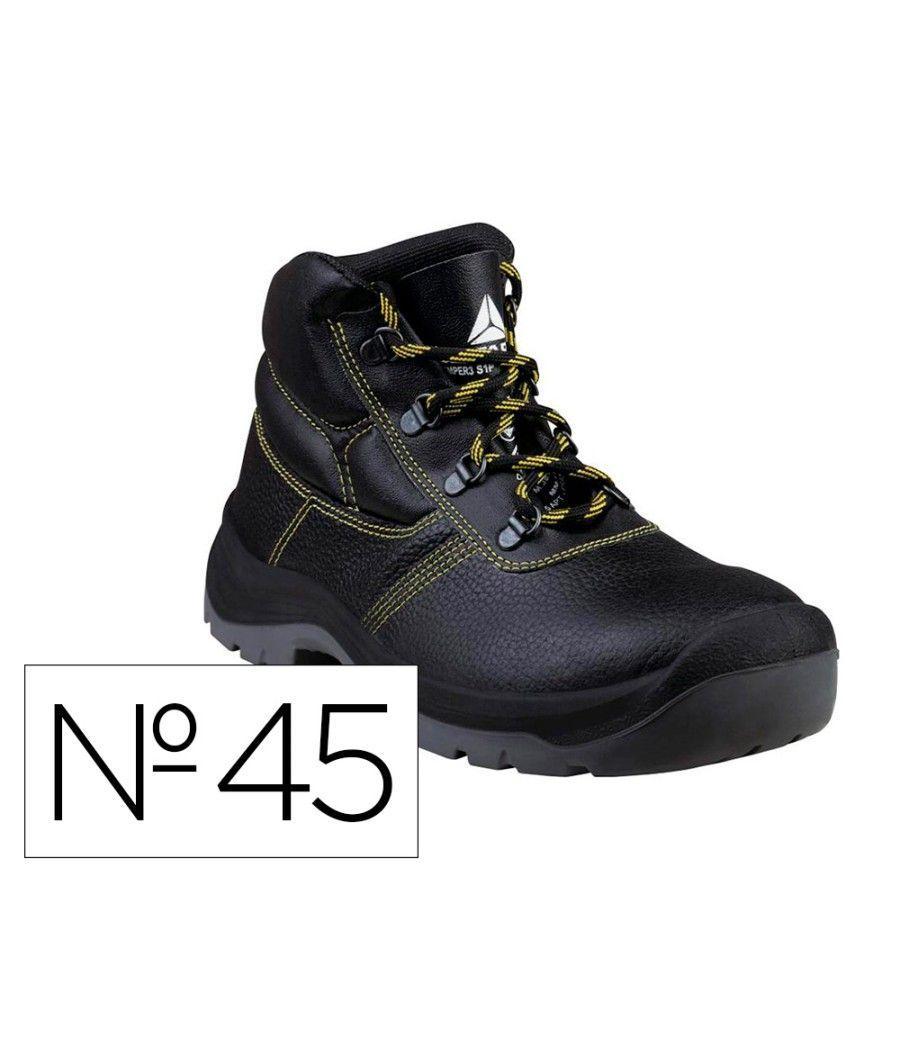 Botas deltaplus de seguridad piel crupon pigmentada suela pu bi-densidad color negro talla 45