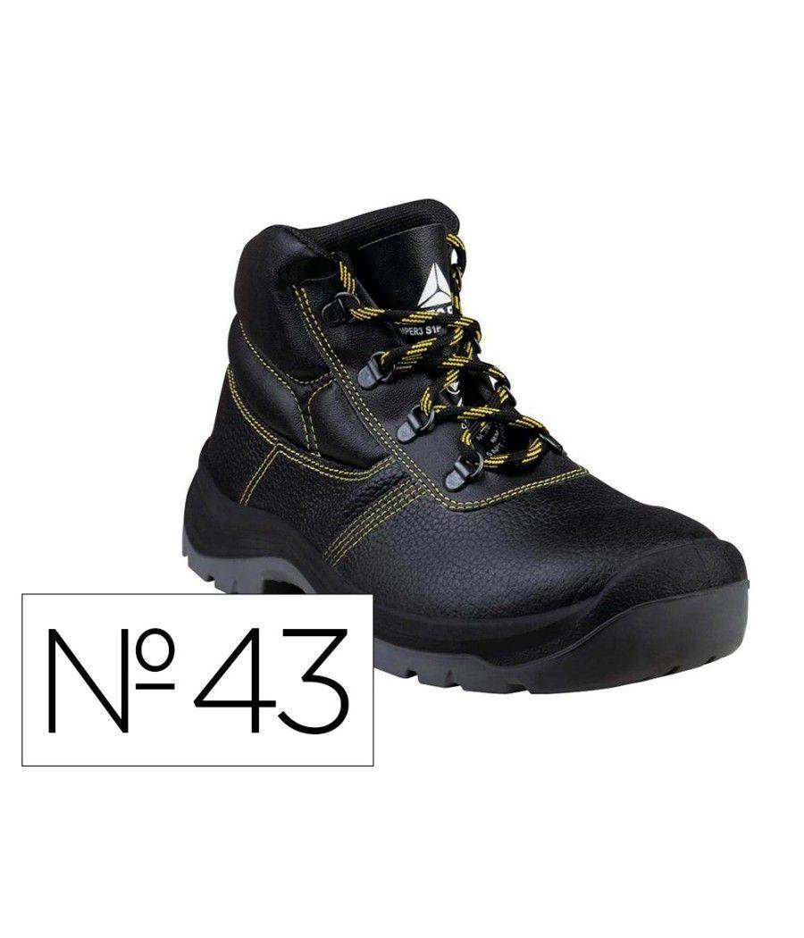 Botas deltaplus de seguridad piel crupon pigmentada suela pu bi-densidad color negro talla 43