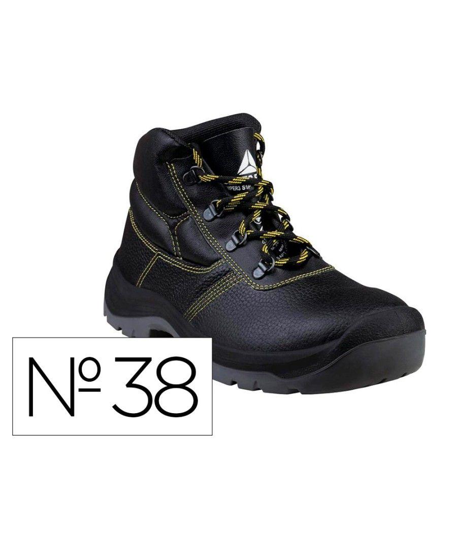 Botas deltaplus de seguridad piel crupon pigmentada suela pu bi-densidad color negro talla 38