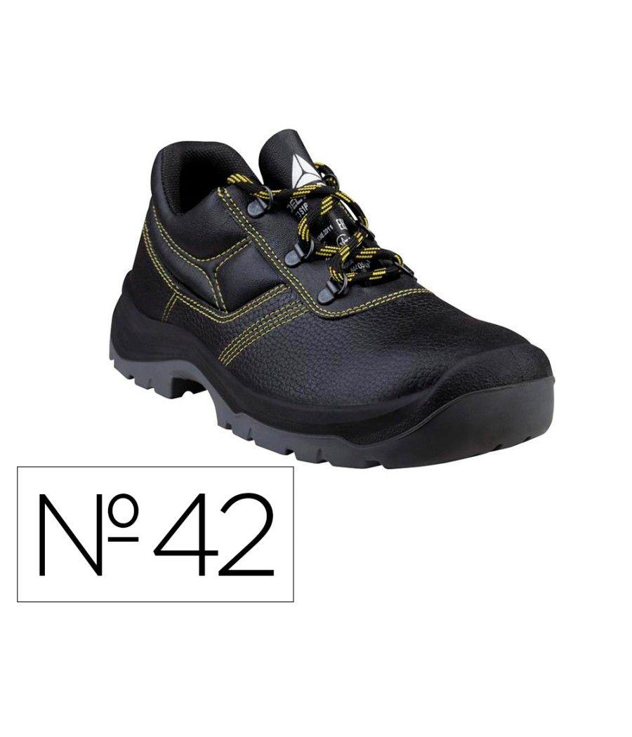 Zapatos de seguridad deltaplus piel crupon pigmentada suela pu bi densidad color negro talla 42