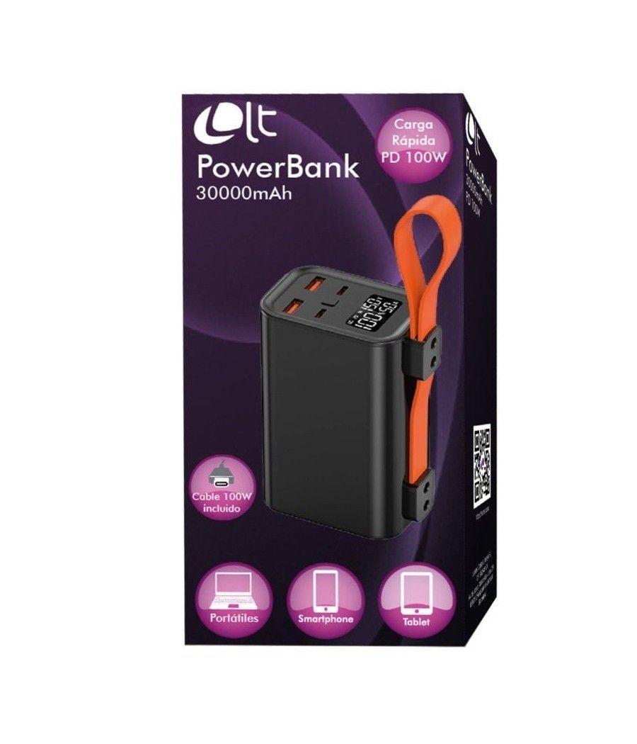 Batería externa/powerbank leotec powerbank 30000mah pd 100w/ compatible con portátiles
