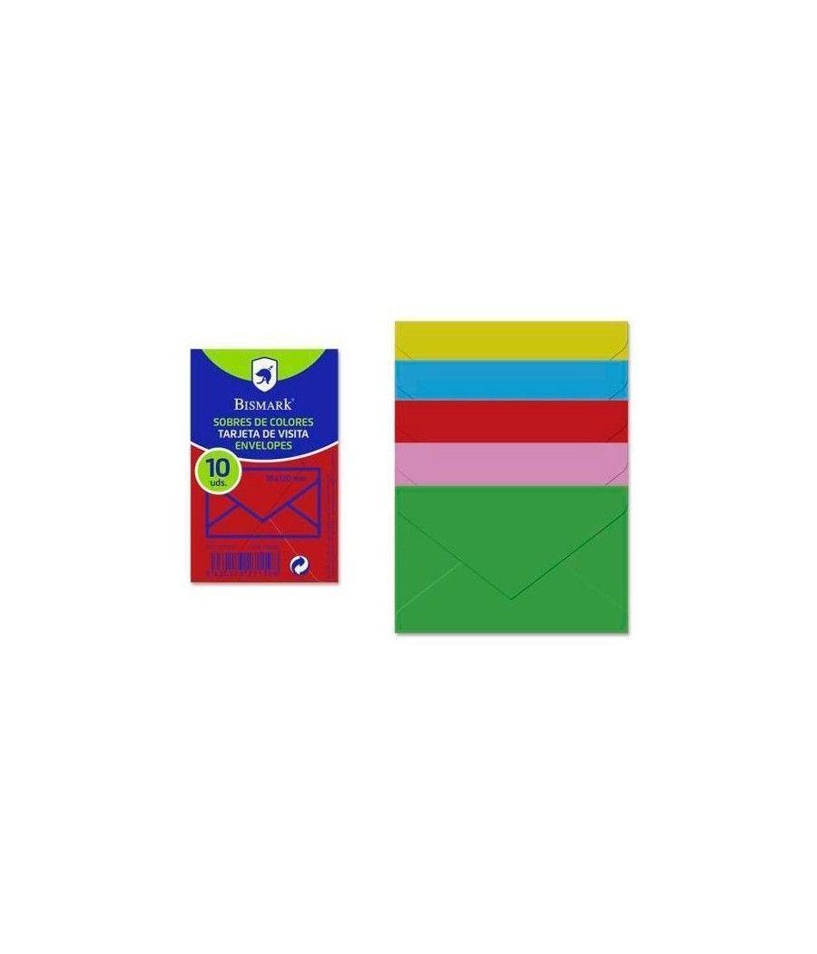 Bismark sobre de papel 90gr 76x120mm colores 10 sobres surtidos
