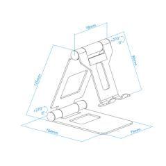 Tooq - soporte de sobremesa ajustable para teléfono / tablet hasta 10”