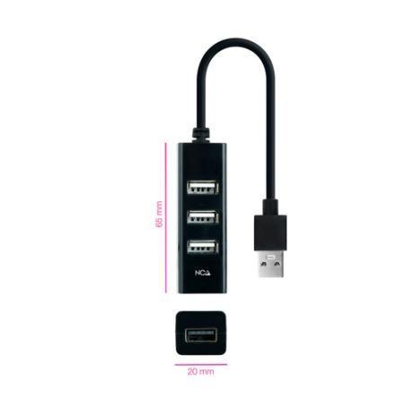 Nanocable hub usb 2.0 con 4 puertos de usb 2.0