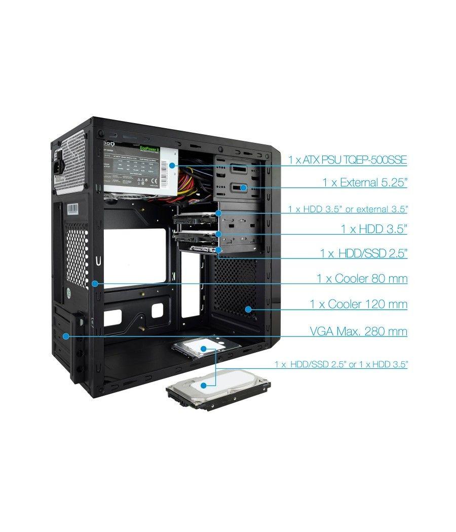 Tooq caja micro atx tqc-4735u3c-b 500w usb3.0