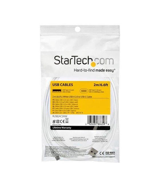 StarTech.com Cable de 2m USB 2.0 a USB-C - Blanco - Imagen 6