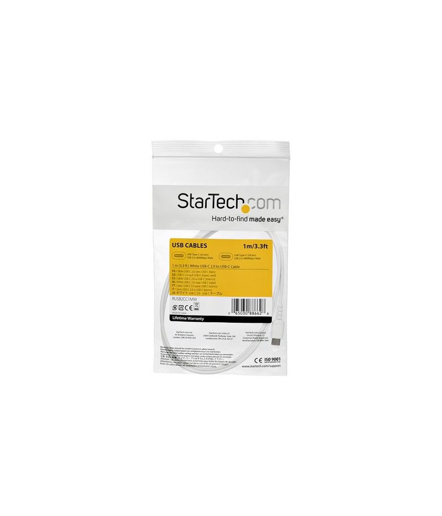 StarTech.com Cable de 1m USB-C - Blanco - Imagen 5