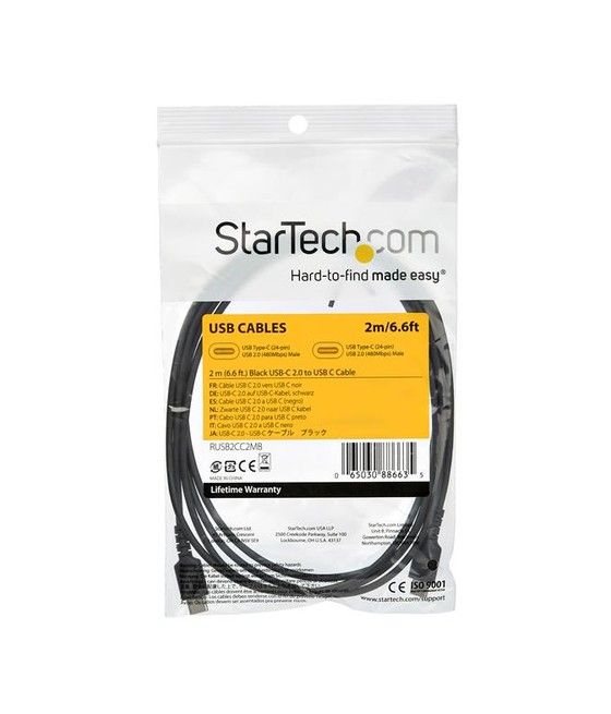 StarTech.com Cable de 2m USB-C - Negro - Imagen 4