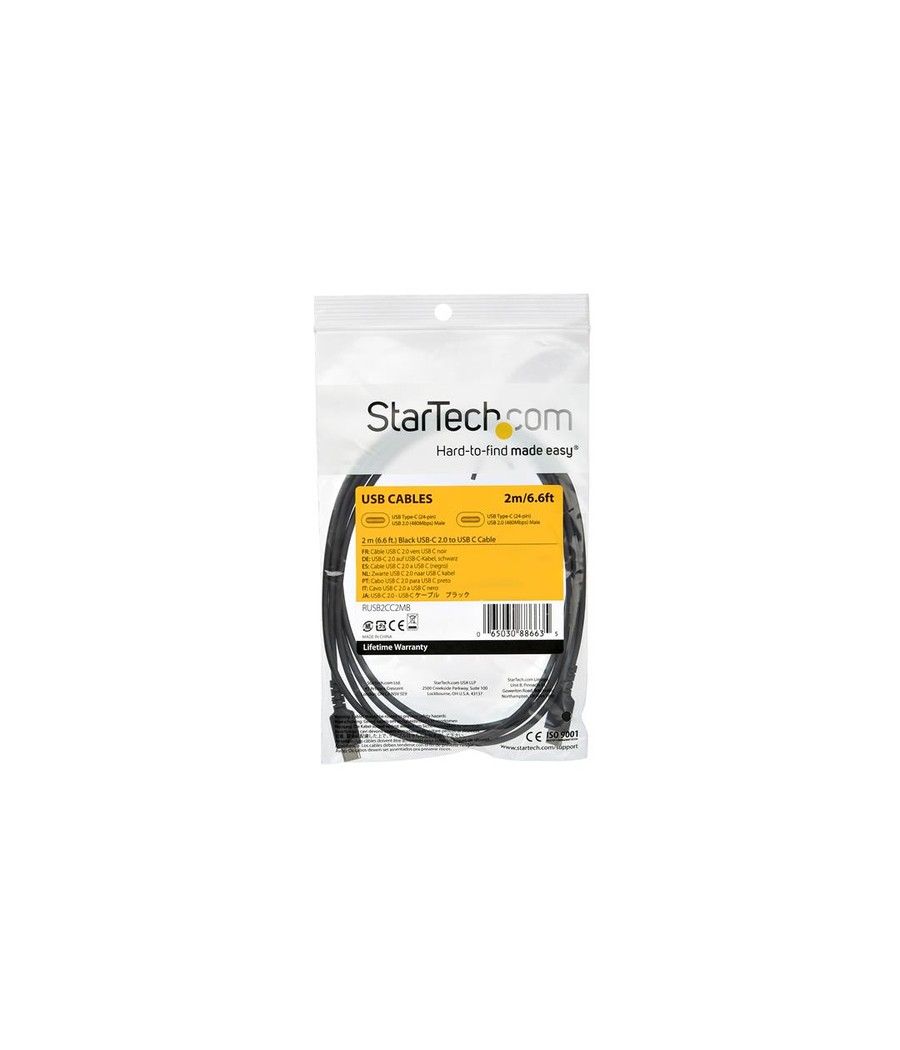 StarTech.com Cable de 2m USB-C - Negro - Imagen 4