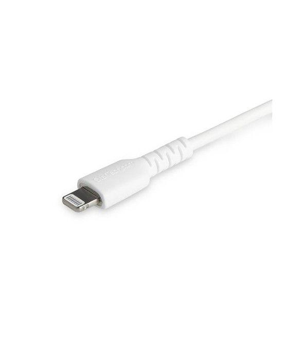 StarTech.com Cable Resistente USB-C a Lightning de 1 m Blanco - Cable de Sincronización y Carga USB Tipo C a Lightning con Fibra