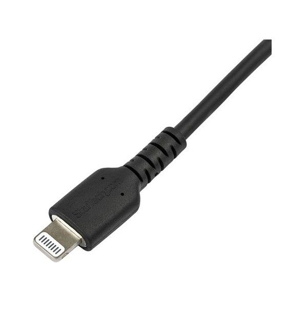 StarTech.com Cable Resistente USB-C a Lightning de 2 m Negro - Cable de Sincronización y Carga USB Tipo C a Lightning con Fibra 
