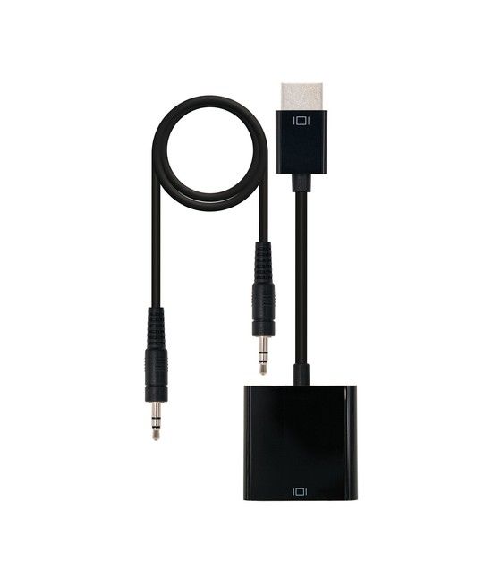 Nanocable CONVERSOR HDMI A SVGA+AUDIO, HDMI/M-SVGA/H+3.5/H, NEGRO, 10 CM+1.0 M - Imagen 1