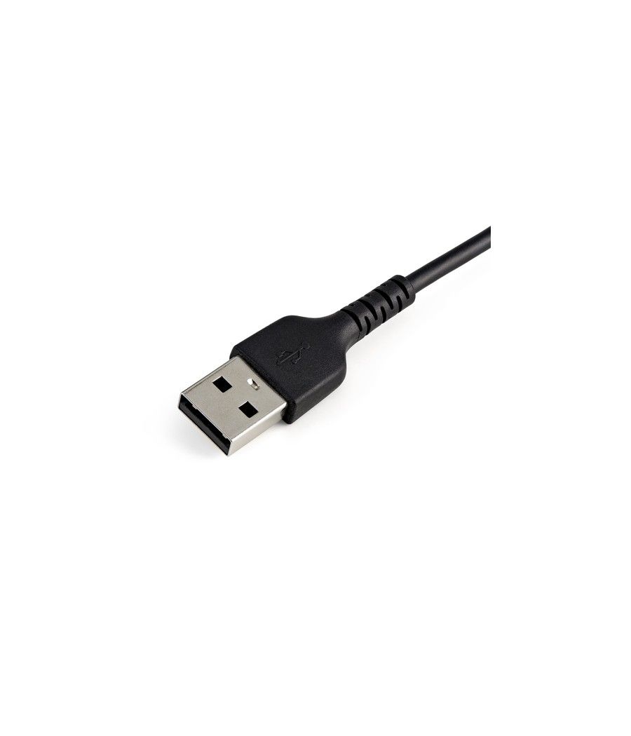 StarTech.com Cable Resistente USB-A a Lightning de 15 cm Negro - Cable de Sincronización y Carga USB Tipo A a Lightning con Fibr