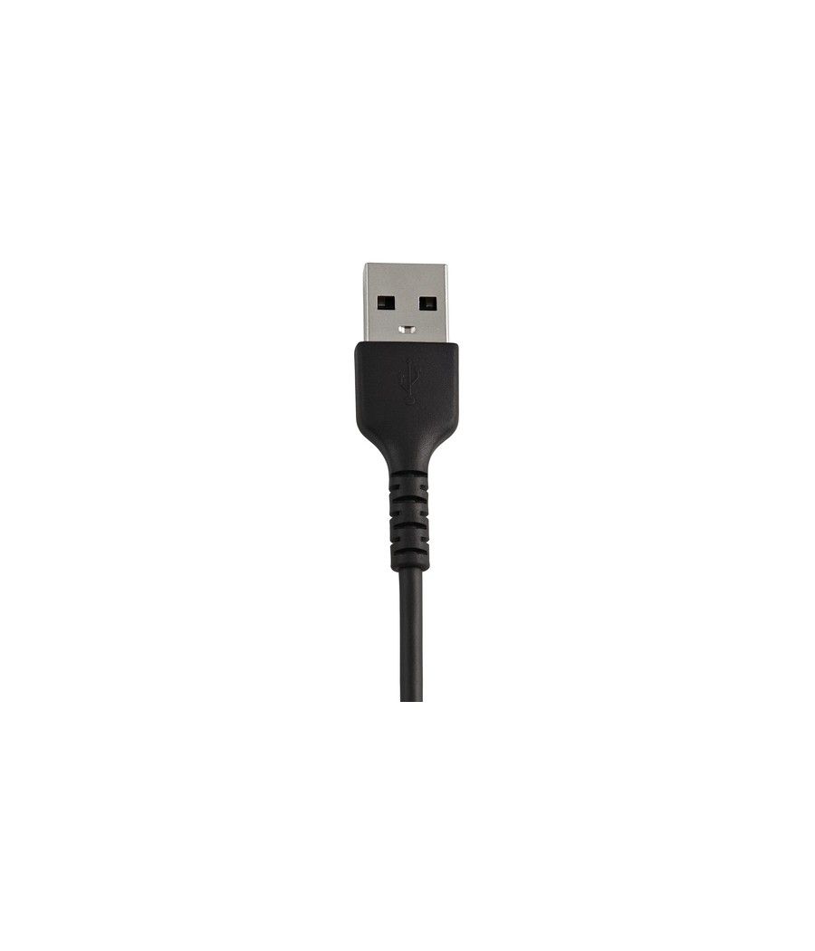StarTech.com Cable Resistente USB-A a Lightning de 15 cm Negro - Cable de Sincronización y Carga USB Tipo A a Lightning con Fibr