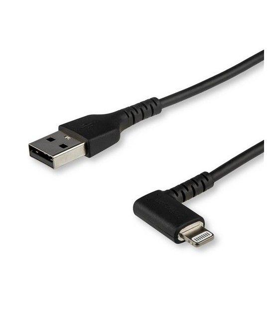 StarTech.com Cable Resistente USB-A a Lightning de 2 m - Negro -Acodado en un Ángulo de 90° a la Derecha - Cable de Carga y Sinc
