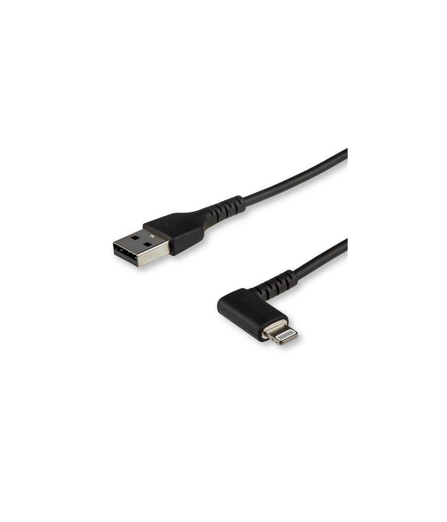 StarTech.com Cable Resistente USB-A a Lightning de 2 m - Negro -Acodado en un Ángulo de 90° a la Derecha - Cable de Carga y Sinc