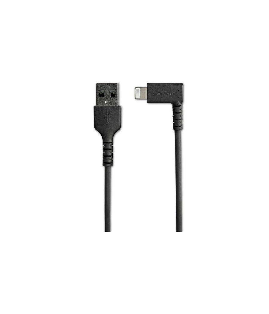 StarTech.com Cable Resistente USB-A a Lightning de 2 m - Negro -Acodado en un Ángulo de 90° a la Derecha - Cable de Carga y Sinc