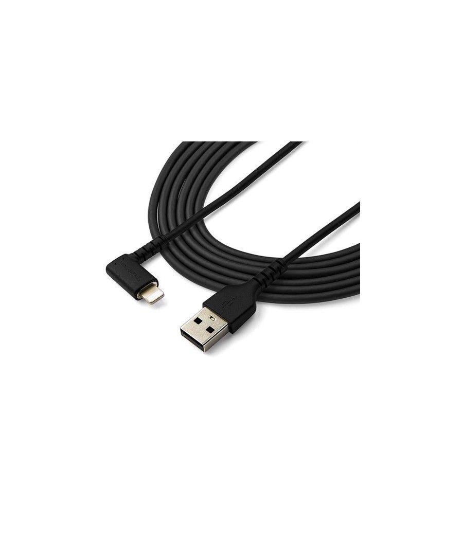 StarTech.com Cable Resistente USB-A a Lightning de 2 m - Negro -Acodado en un Ángulo de 90° a la Derecha - Cable de Carga y Sinc