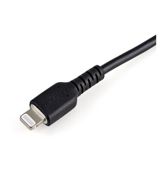 StarTech.com Cable Resistente USB-A a Lightning de 30 cm Negro - Cable de Sincronización y Carga USB Tipo A a Lightning con Fibr