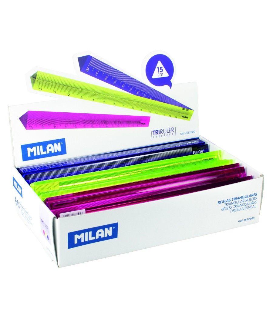 Milan regla triangular 15cm colores caja -60u-