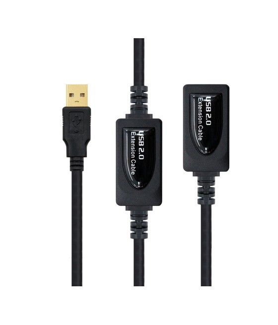 Cable alargador usb 2.0 nanocable 10.01.0213/ usb macho - usb hembra/ 15m/ negro