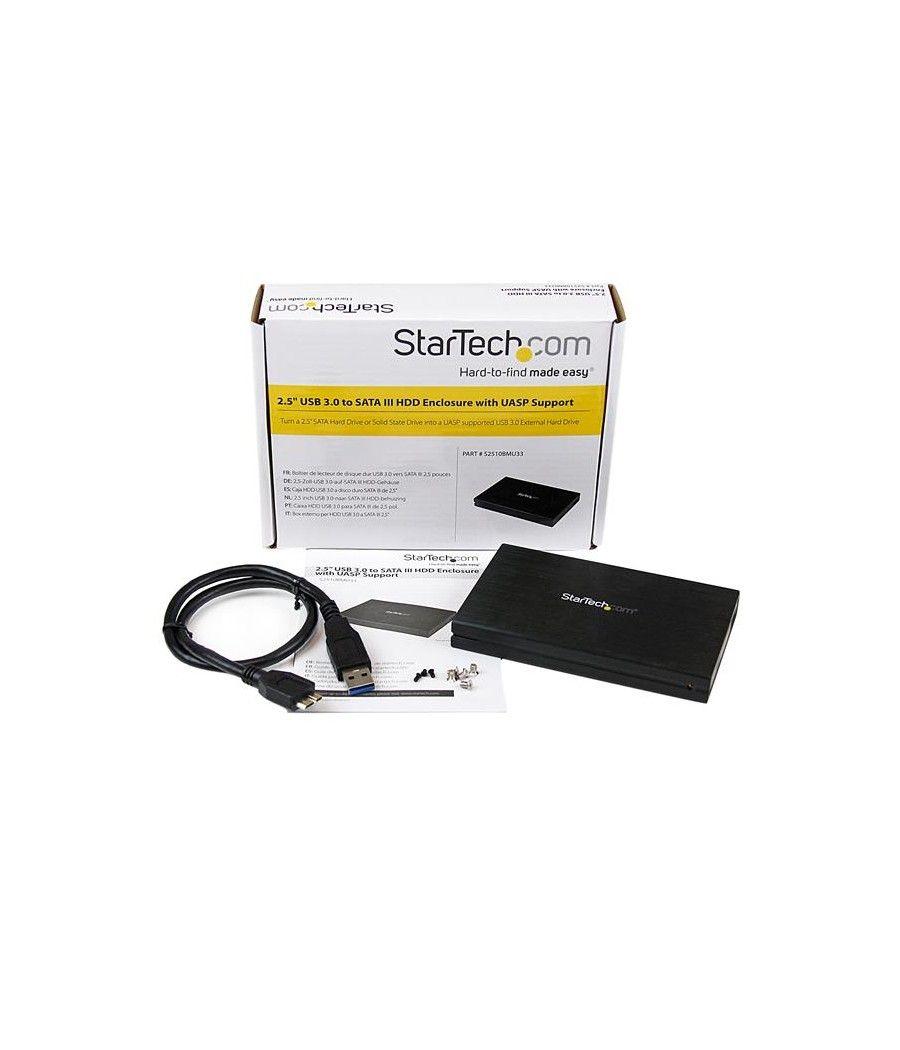 StarTech.com Caja Carcasa de Aluminio USB 3.0 de Disco Duro HDD SATA 3 III 6Gbps de 2,5 Pulgadas Externo con UASP - Imagen 5