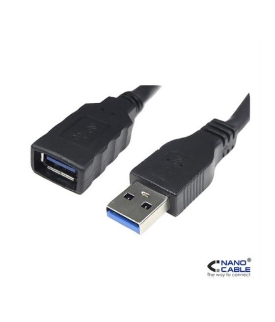 Nanocable - Cable alargador USB 3.0 de 2m conexión A/M-A/H - color NEGRO - Imagen 1