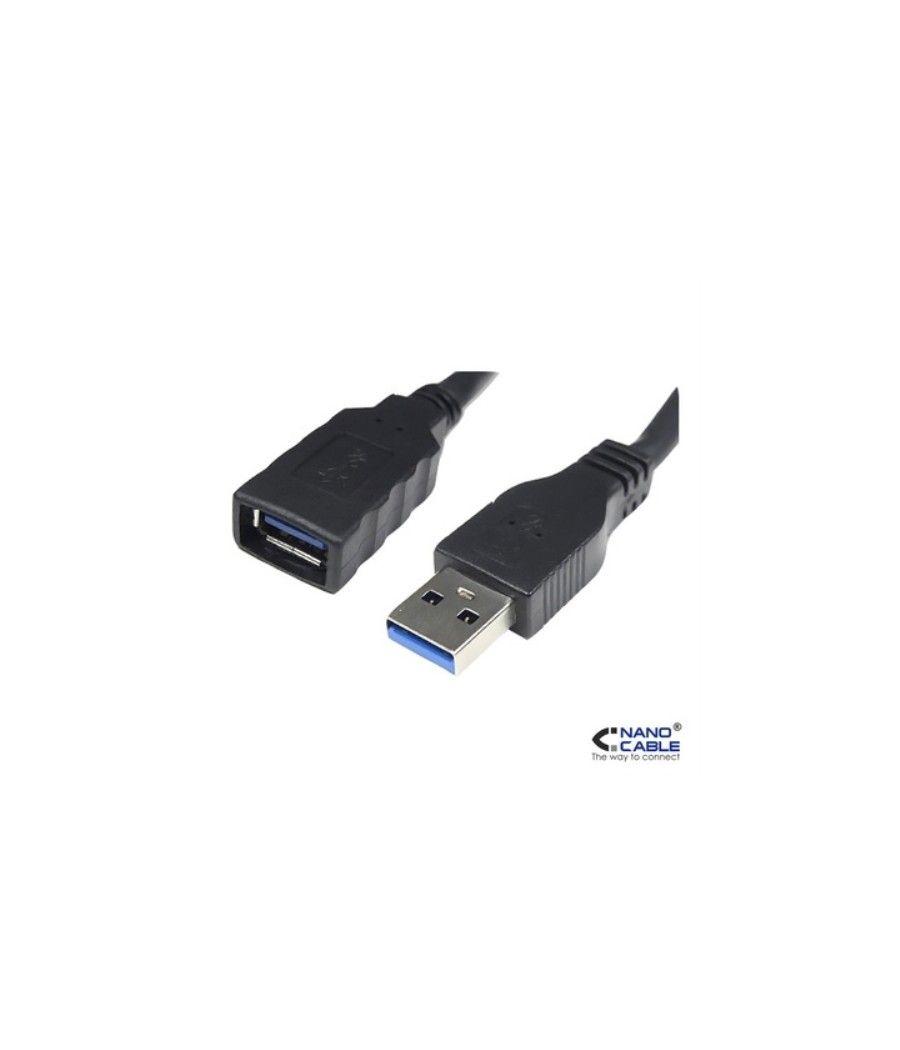 Nanocable - Cable alargador USB 3.0 de 2m conexión A/M-A/H - color NEGRO - Imagen 1