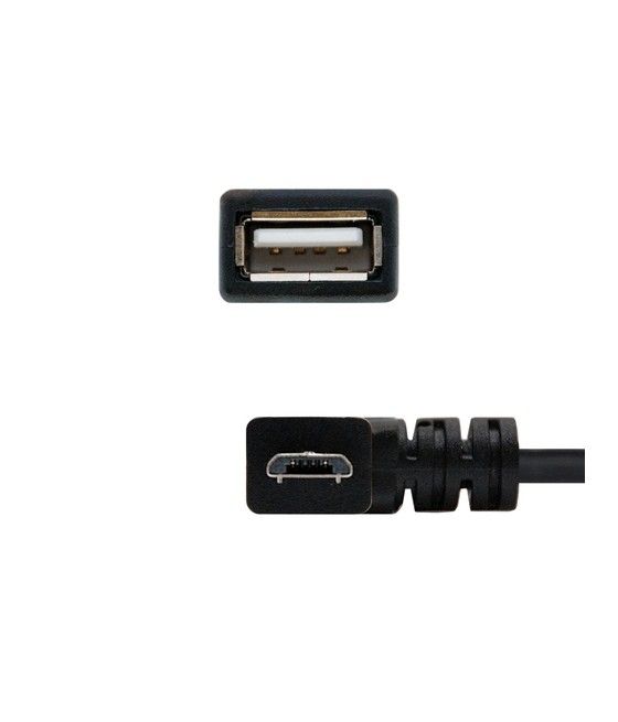 Nanocable - cable usb 2.0 otg de 15cm acodado conexión micro b/m-a/h para smartphones. tablets, etc - color negro