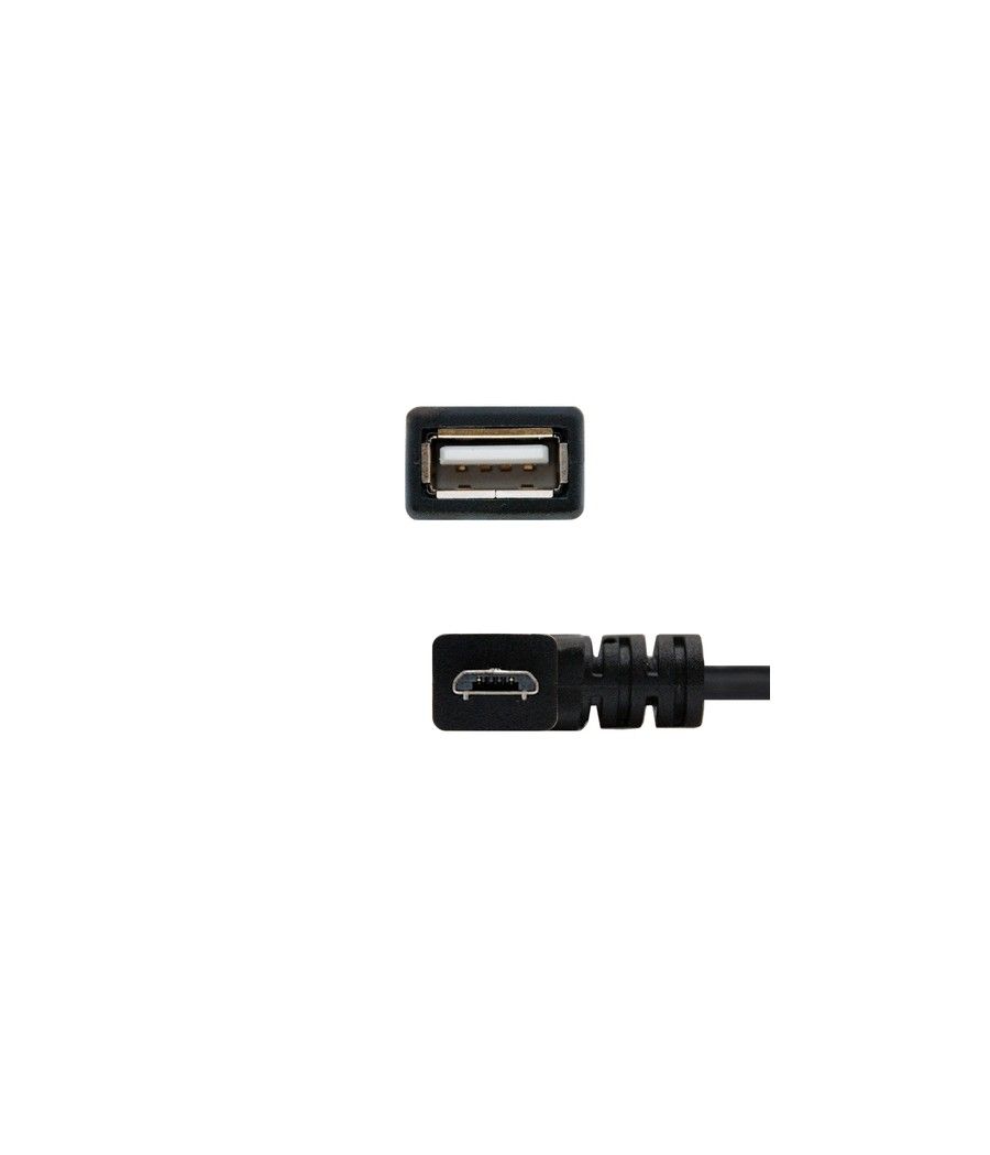 Nanocable CABLE USB 2.0 OTG ACODADO, TIPO MICRO B/M-A/H, NEGRO, 15 CM - Imagen 2