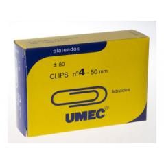 Caja 80 clip plateado 50mm u201400 umec pack 10 unidades