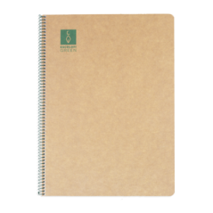 Cuaderno espiral din-a4 reciclado fsc 50 hojas 80g. horizontal con margen.green escolofi 130200704 pack 5 unidades