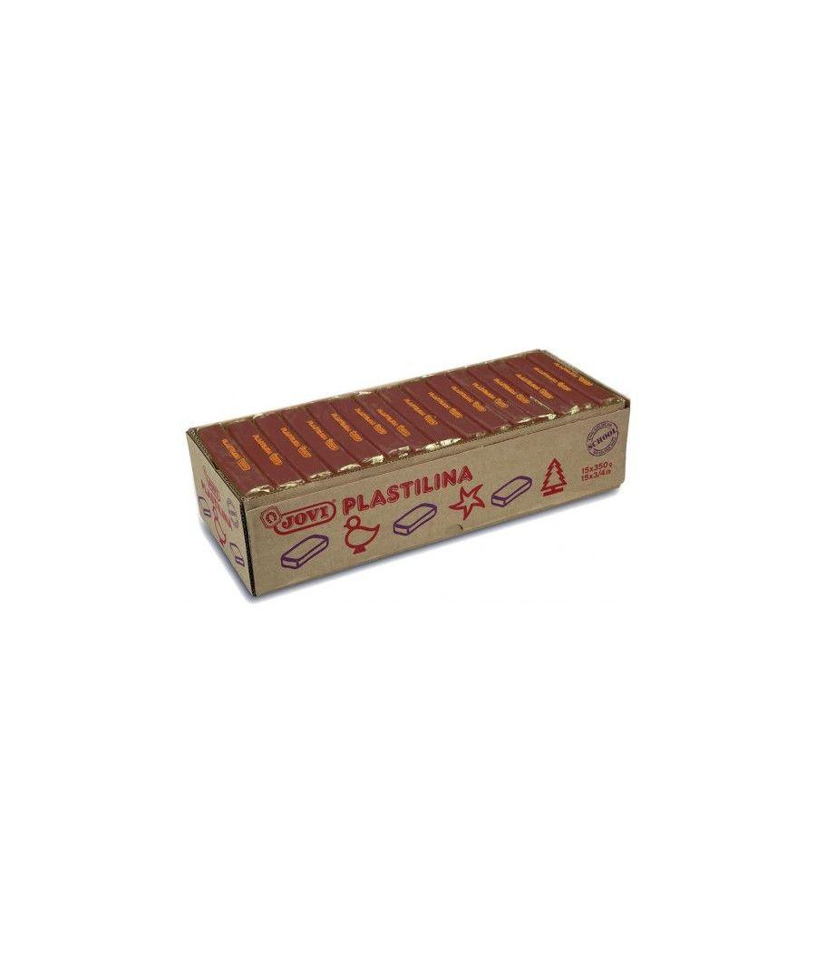 Caja 15 pastillas plastilina 350 g - marrón jovi 7209