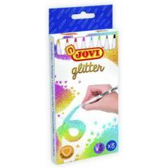 Estuche 8 rotuladores glitter colores surtidos jovi 1608g