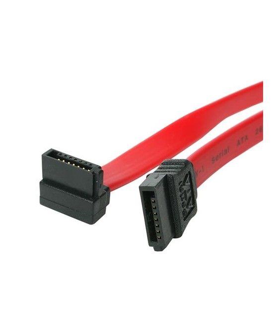 StarTech.com Cable SATA 0,45m Acodado en Ángulo Recto - Rojo - 18in Pulgadas Cable Serial ATA - Imagen 1
